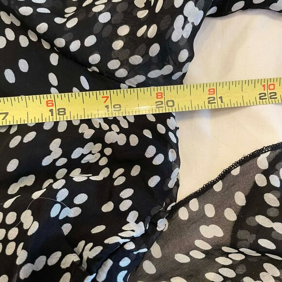 LA RAGAZZE silk blend long sleeves dress W. SIZE L.Black/white print. ITALY - Picture 9 of 12